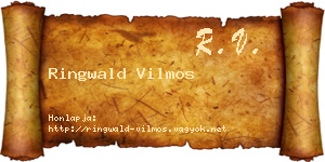 Ringwald Vilmos névjegykártya